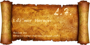 Lámer Herman névjegykártya